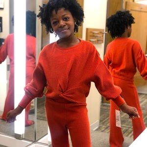 NWOT Habitual Girls Rust 2 Piece Set - Size 7/8